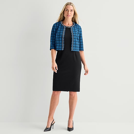 Maya Brooke Womens Jacket Dress