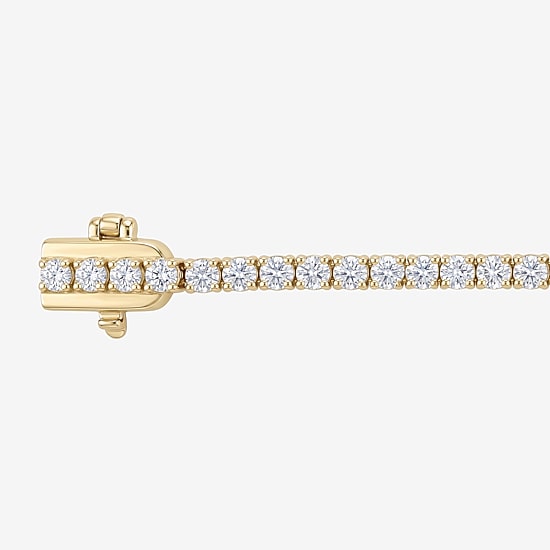 (F / Si2) Womens 2 CT. T.W. Lab Grown White Diamond 10K Gold 8 Inch Tennis Bracelet
