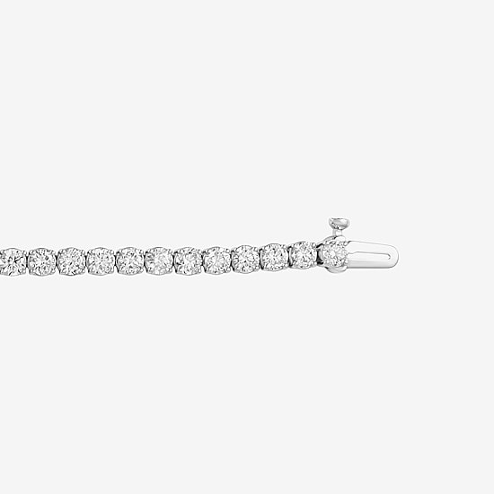 (F / Si2) Womens 4 CT. T.W. Lab Grown White Diamond 10K Gold 6 1/2 Inch Tennis Bracelet