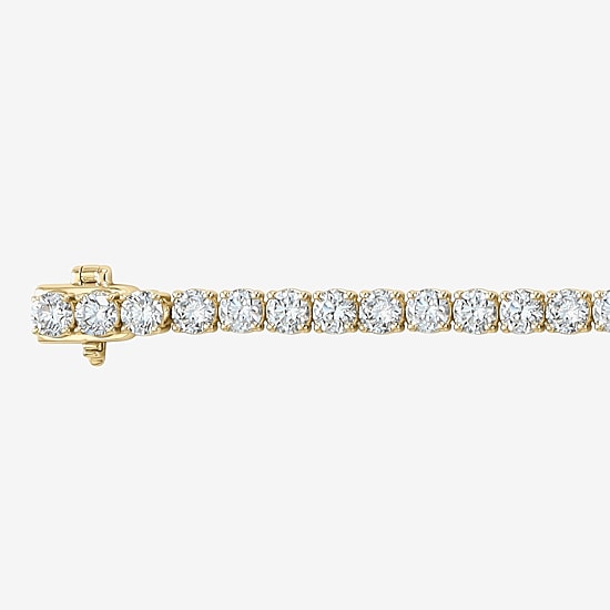 (F / Si2) Womens 6 CT. T.W. Lab Grown White Diamond 10K Gold 8 Inch Tennis Bracelet