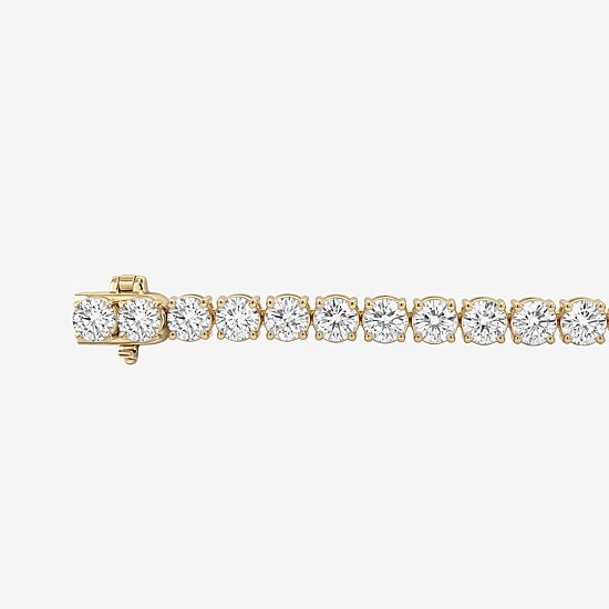 (F / Si2) Womens 7 Ct.T.W. Lab Grown White Diamond 10K Gold 6 1/2 Inch Tennis Bracelet