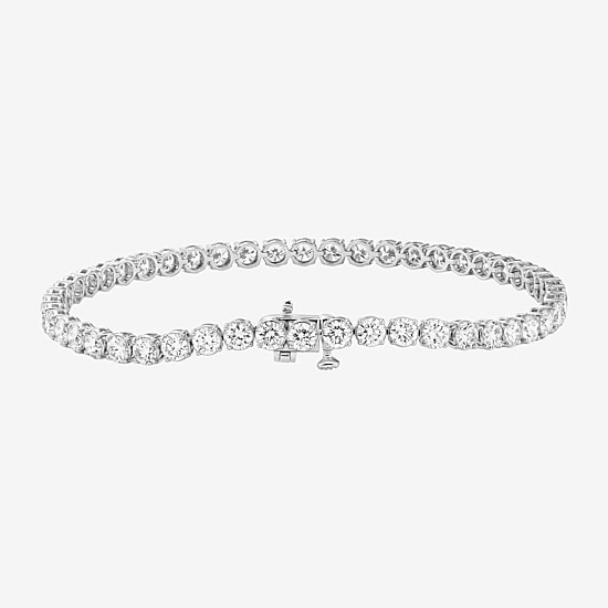 (F / Si2) Womens 7 Ct.T.W. Lab Grown White Diamond 10K Gold 7.25 Inch Tennis Bracelet