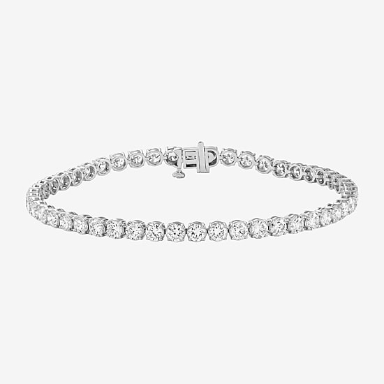 (F / Si2) Womens 7 Ct.T.W. Lab Grown White Diamond 10K Gold 7.25 Inch Tennis Bracelet