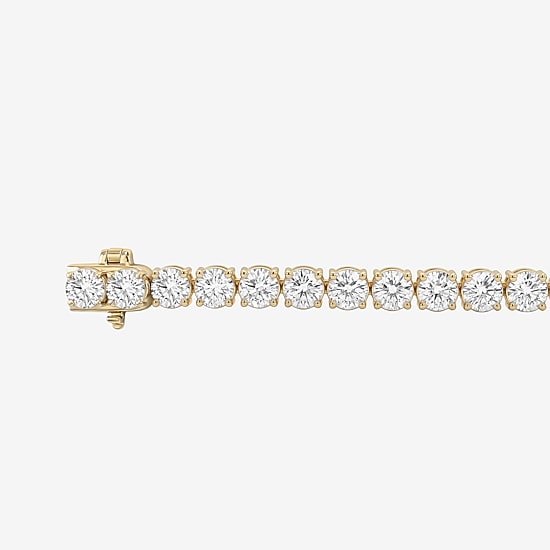 (F / Si2) Womens 7 Ct.T.W. Lab Grown White Diamond 10K Gold 8 Inch Tennis Bracelet
