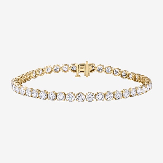 (F / Si2) Womens 8 Ct.T.W. Lab Grown White Diamond 10K Gold 6 1/2 Inch Tennis Bracelet