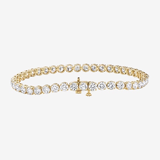 (F / Si2) Womens 8 Ct.T.W. Lab Grown White Diamond 10K Gold 8 Inch Tennis Bracelet