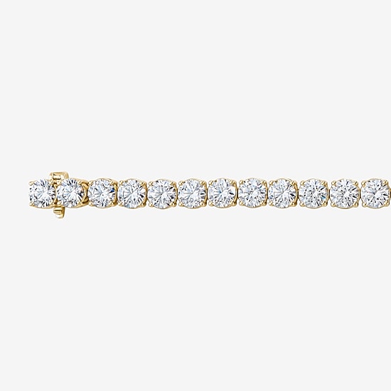 (F / Si2) Womens 12 Ct.T.W. Lab Grown White Diamond 10K Gold 8 Inch Tennis Bracelet