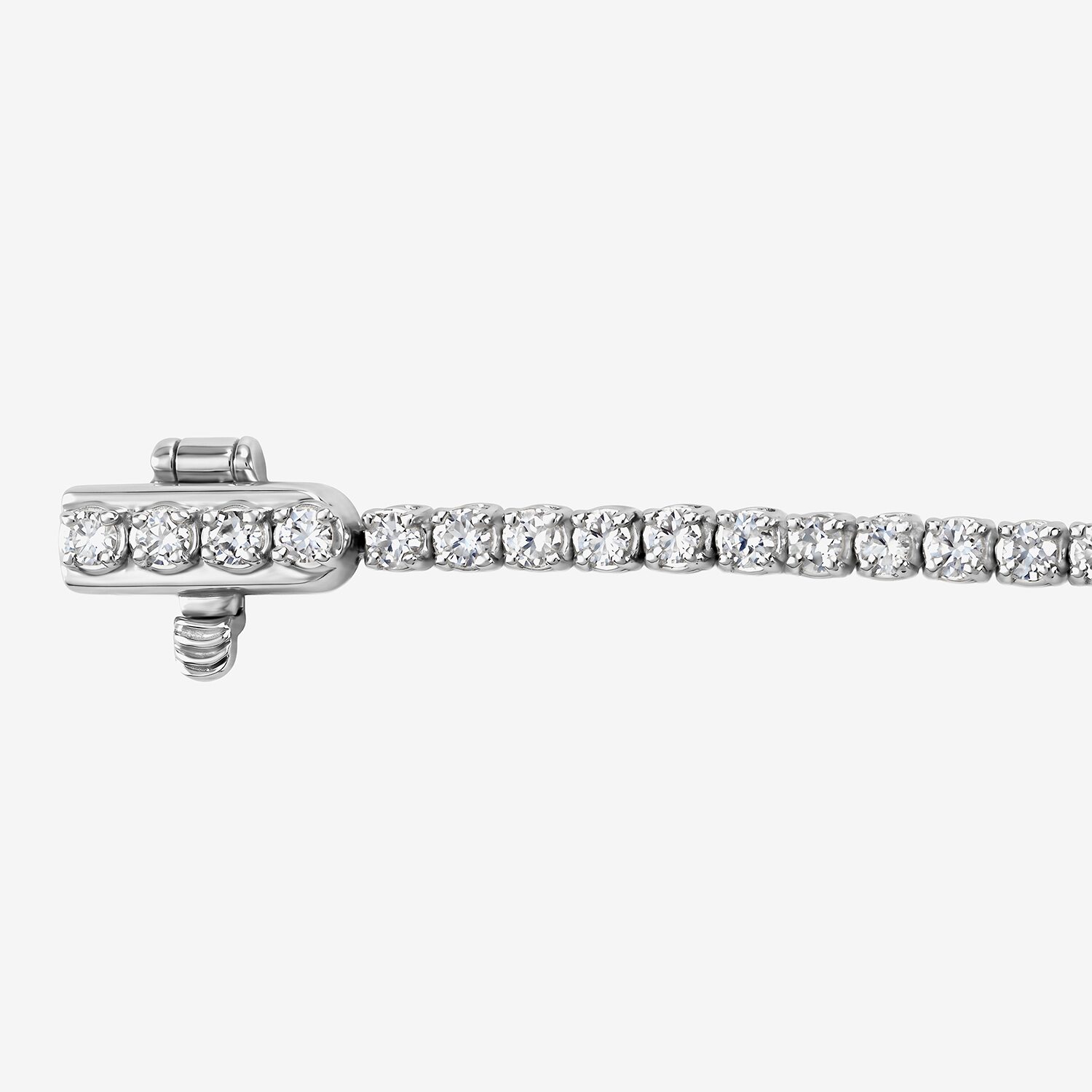 F / Si2) Womens 1 CT. T.W. Lab Grown White Diamond 10K Gold Round 1/ Inch Tennis Bracelet