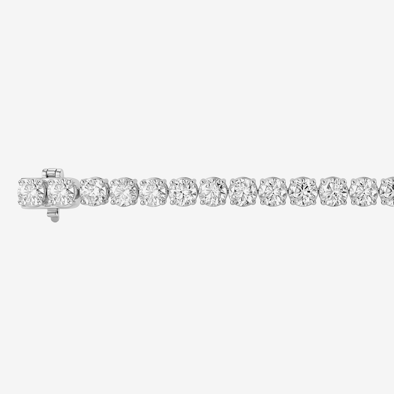 (F / Si2) Womens 10 Ct.T.W. Lab Grown White Diamond 10K Gold Round 8 Inch Tennis Bracelet