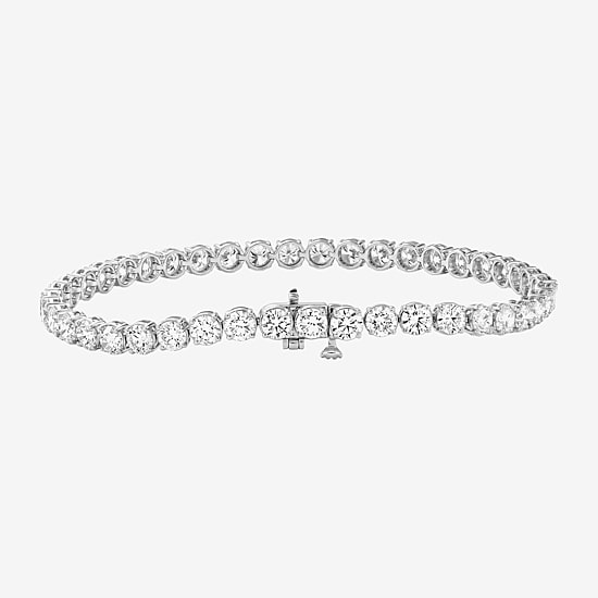 (F / Si2) Womens 8 Ct.T.W. Lab Grown White Diamond 10K Gold 7.25 Inch Tennis Bracelet