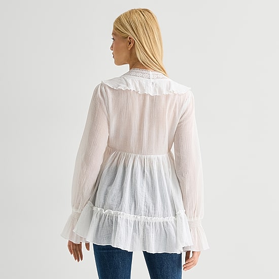 Arizona Juniors Womens V Neck Long Sleeve Tunic Top