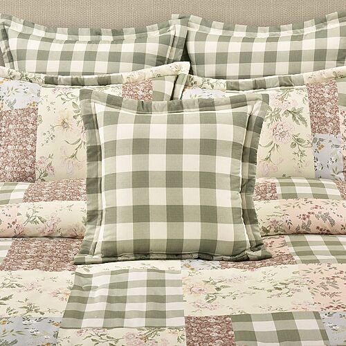 Piper & Wright Eloise Gingham Check Decorative Pillow, 18" x 18" - Green