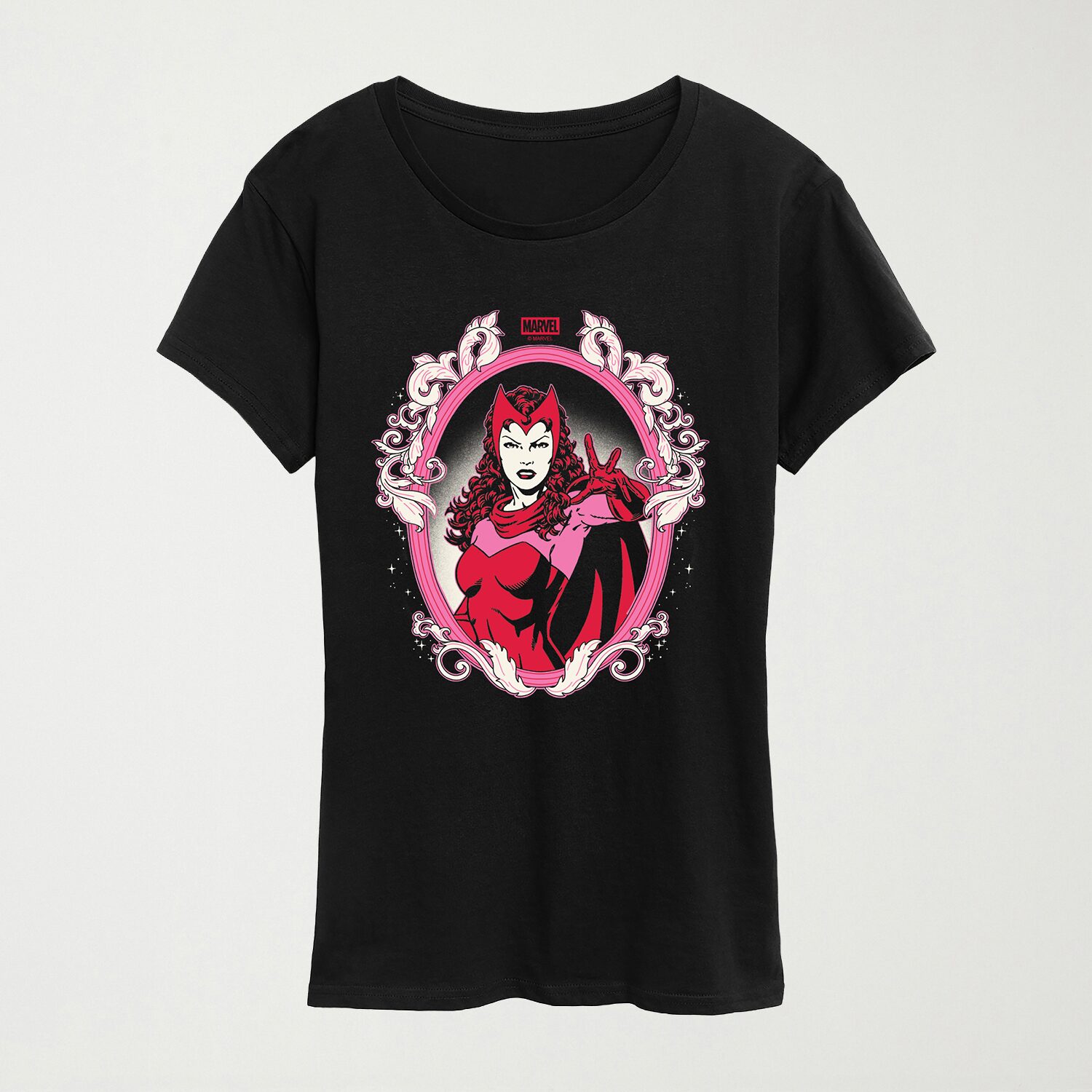 Womens Crew Neck Short Sleeve Regular Fit Marvel Graphic T-Shirt