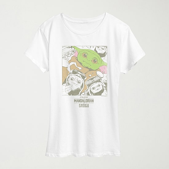 Womens Crew Neck Short Sleeve Regular Fit Baby Yoda Star Wars Graphic T-Shirt