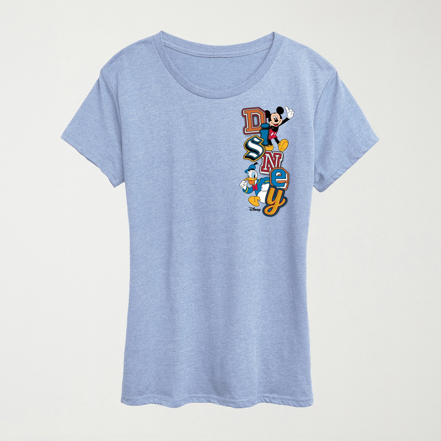 Womens Crew Neck Short Sleeve Regular Fit Mickey and Friends Graphic T-Shirt