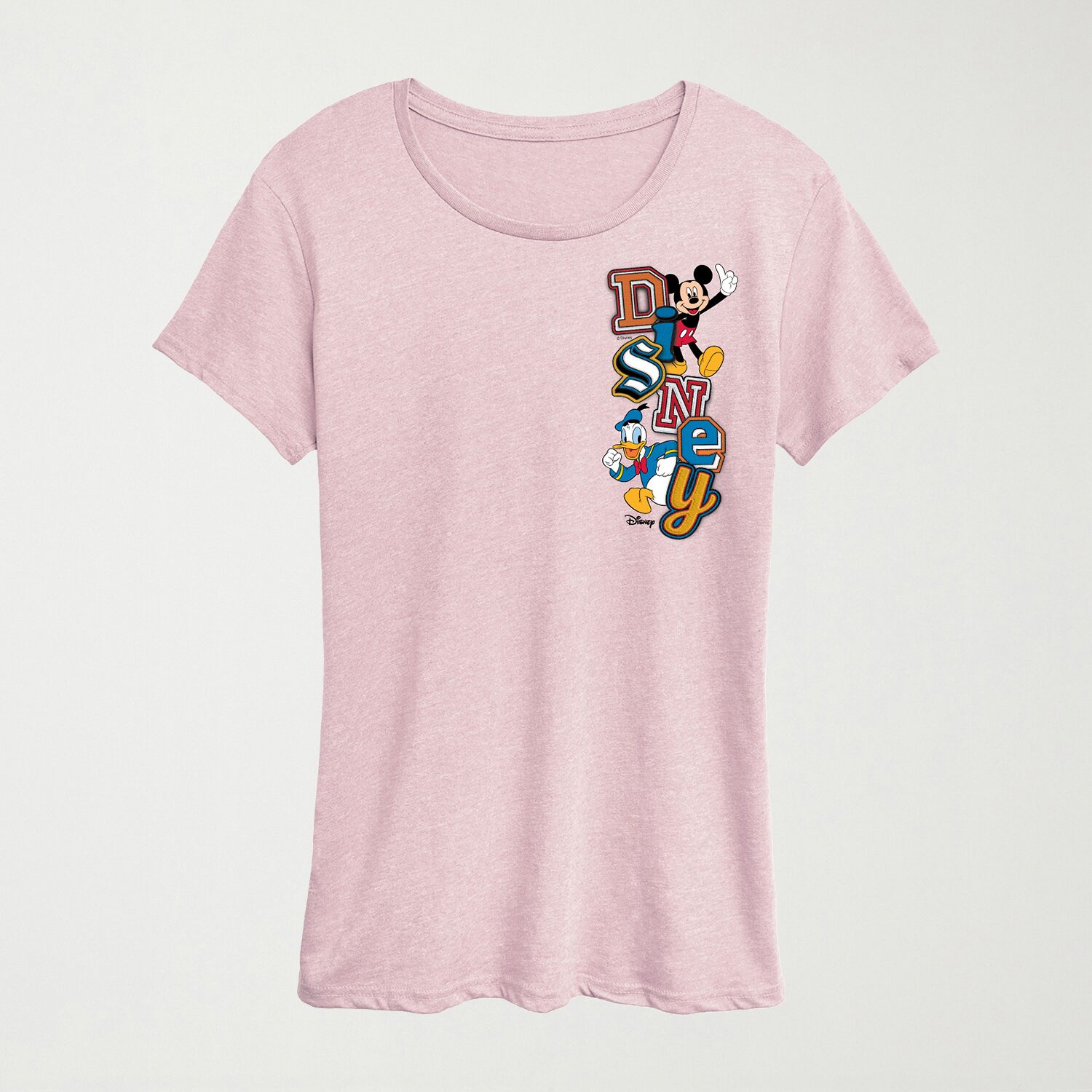 Womens Crew Neck Short Sleeve Regular Fit Mickey and Friends Graphic T-Shirt