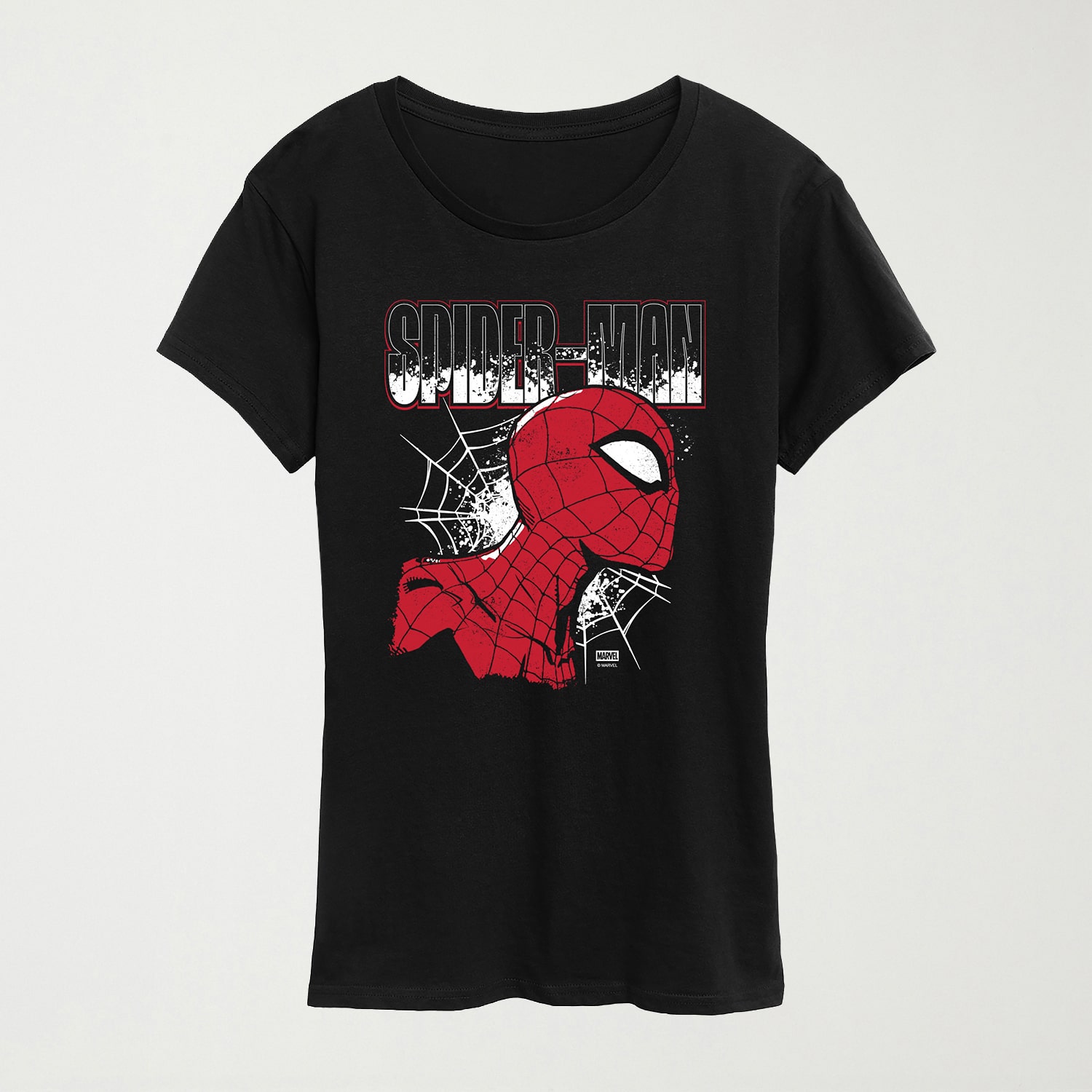 Womens Crew Neck Short Sleeve Regular Fit Spiderman Graphic T-Shirt