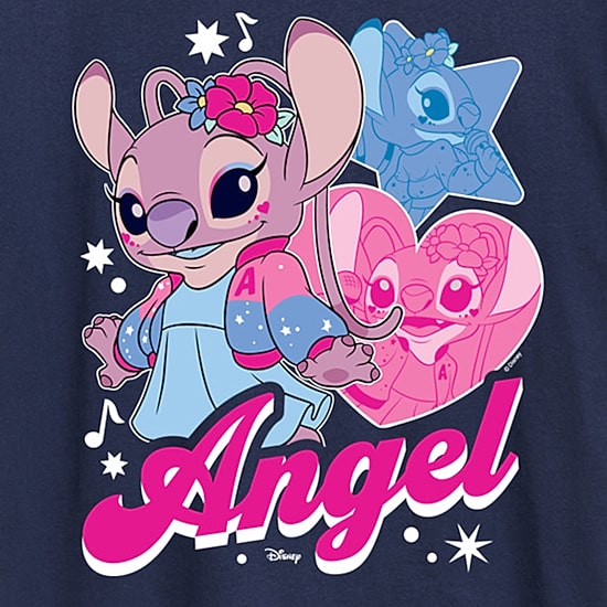 Womens Crew Neck Short Sleeve Regular Fit Lilo & Stitch Graphic T-Shirt