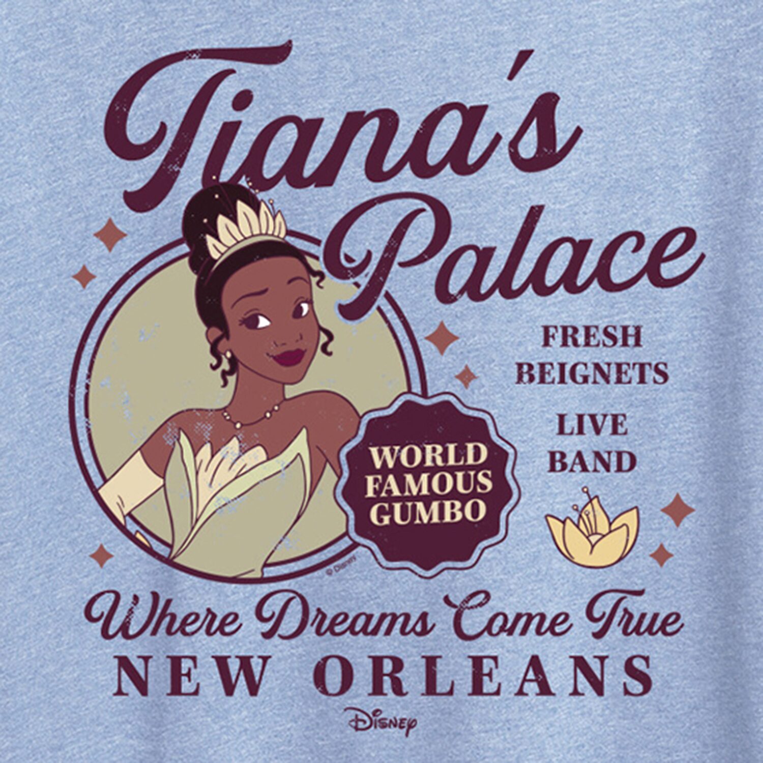 Womens Crew Neck Short Sleeve Regular Fit Tiana Graphic T-Shirt