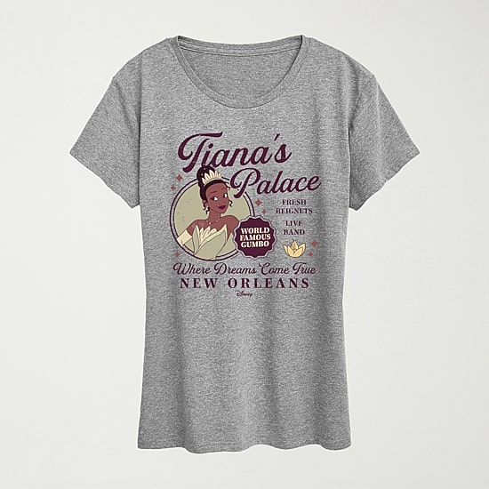 Womens Crew Neck Short Sleeve Regular Fit Tiana Graphic T-Shirt
