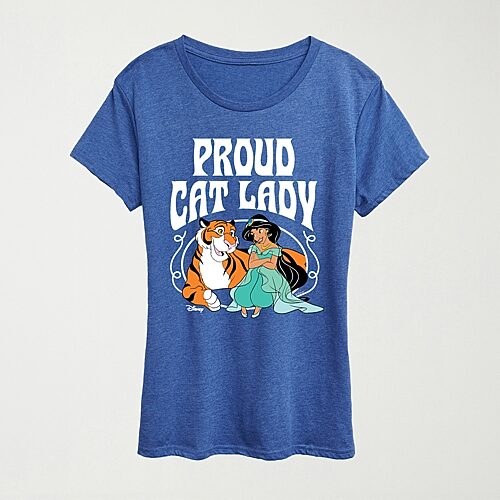 Womens Crew Neck Short Sleeve Regular Fit Princess Jasmine Graphic T-Shirt, Xx-large, Blue