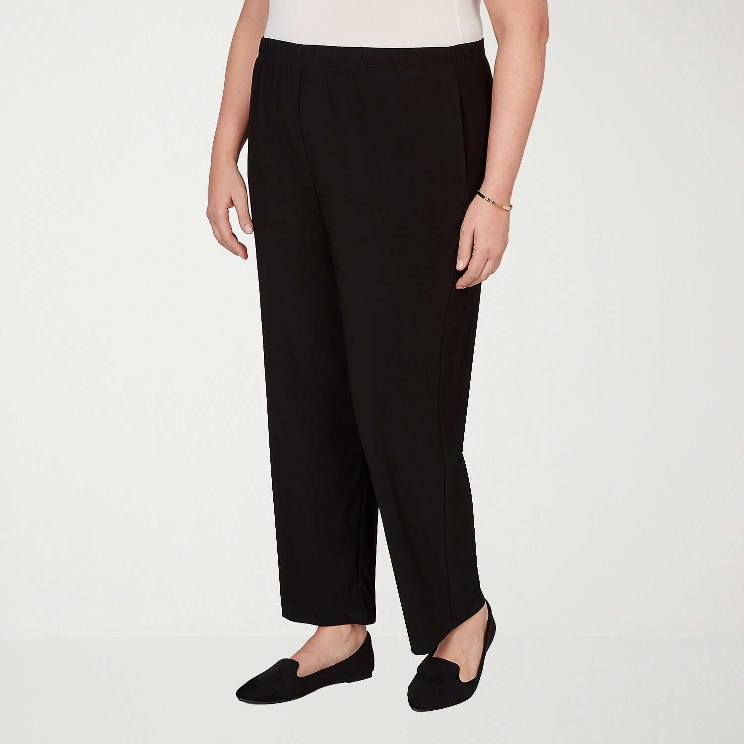 Alfred Dunner Classics Womens Straight Pull-On Pant