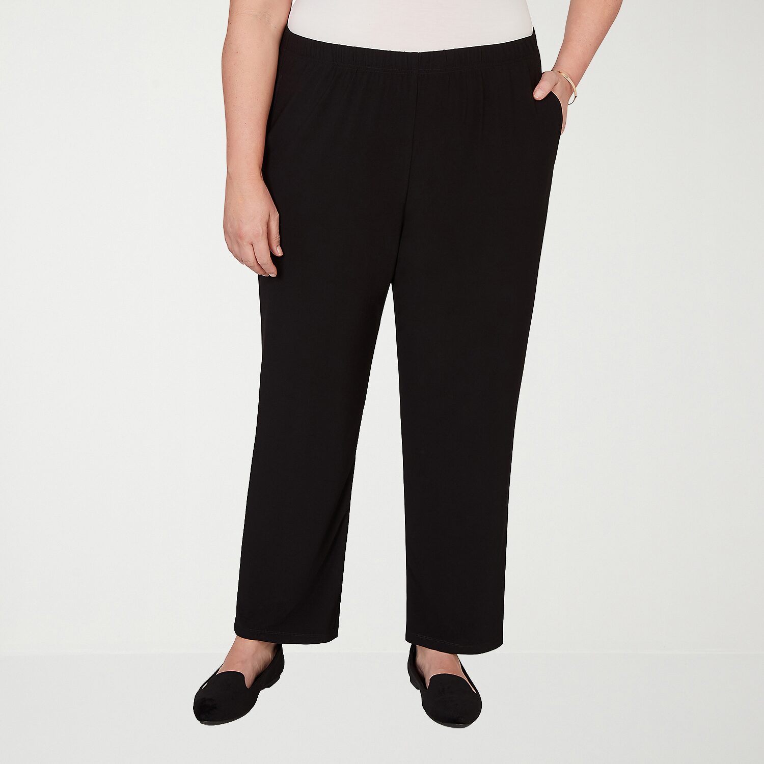 Alfred Dunner Classics Womens Straight Pull-On Pant