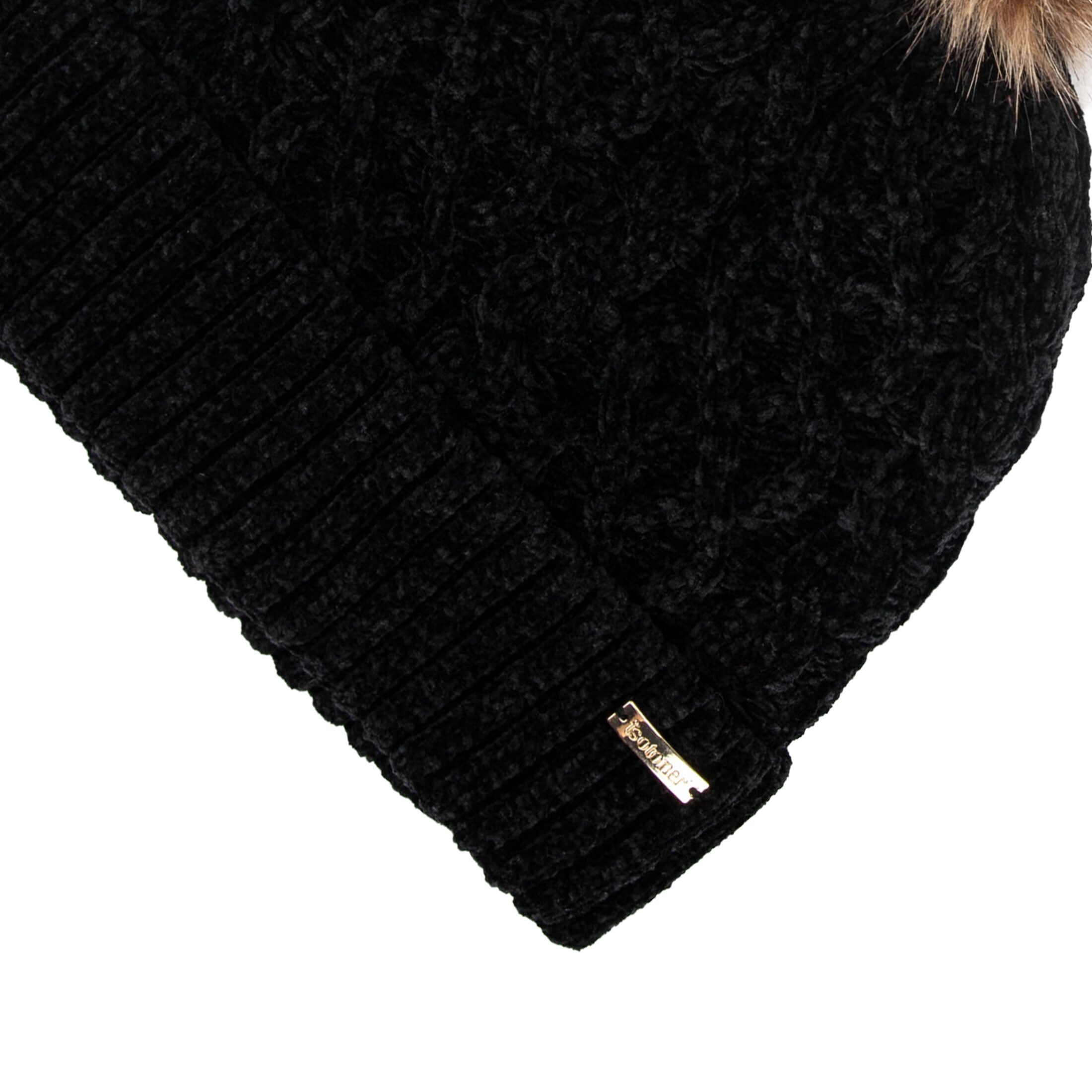 Isotoner Cable Knit Womens Pom Beanie