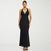halter dress jcpenney Premier Amour Women's Neck Sleeveless Evening Gown | Brown | Misses 14 | Dresses Evening Gowns | Shirred Green halter neck dress