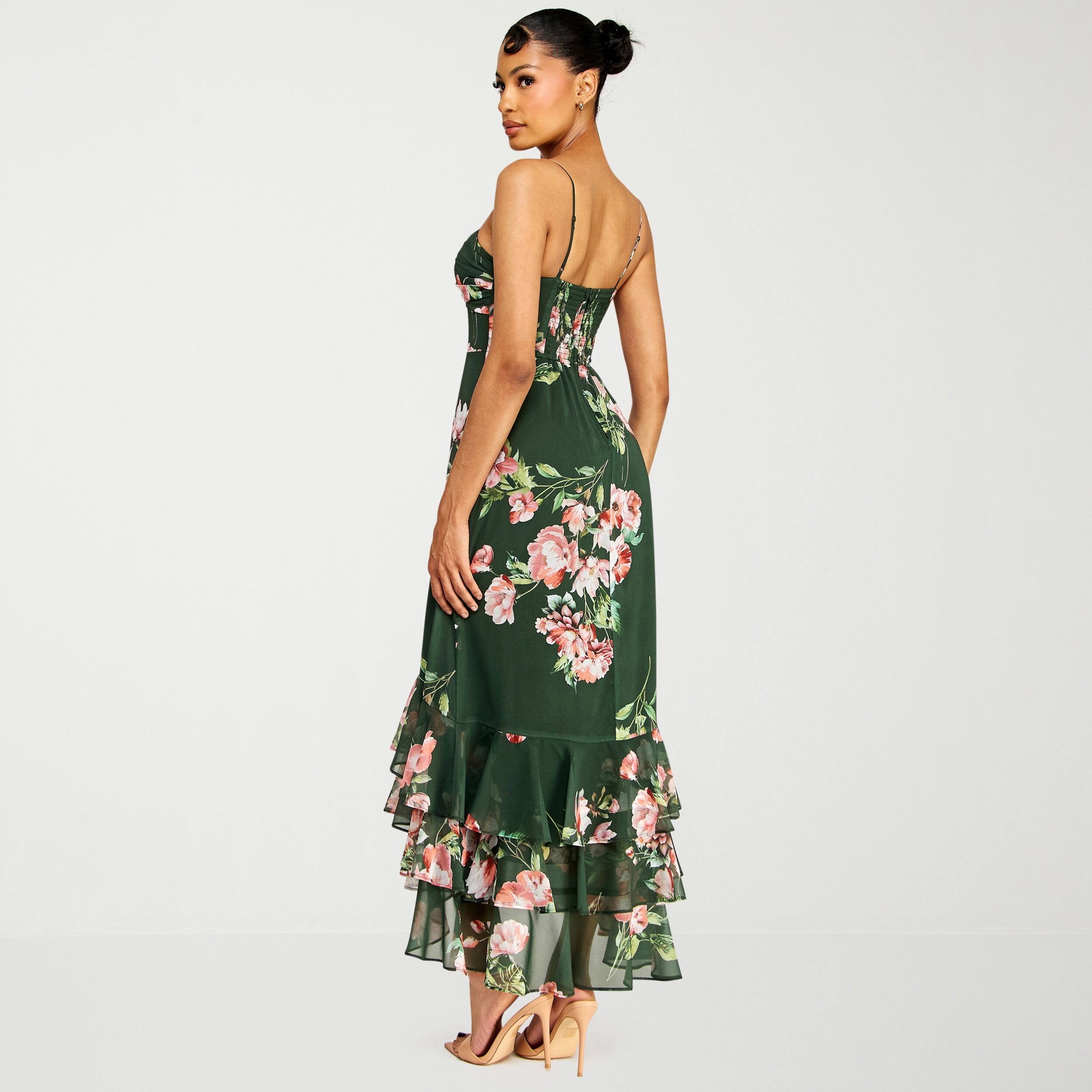 Premier Amour Womens High-Low Sweetheart Neck Sleeveless Maxi Dress