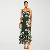 Premier Amour Womens High-Low Sweetheart Neck Sleeveless Maxi Dress
