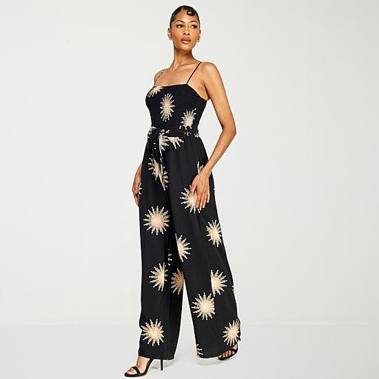 Premier Amour Womens Straight Neck Sleeveless Jumpsuit
