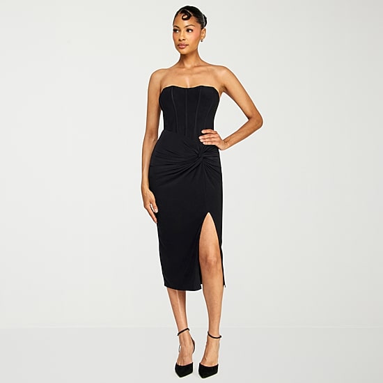 Premier Amour Womens Midi Sweetheart Neck Sleeveless Sheath Dress