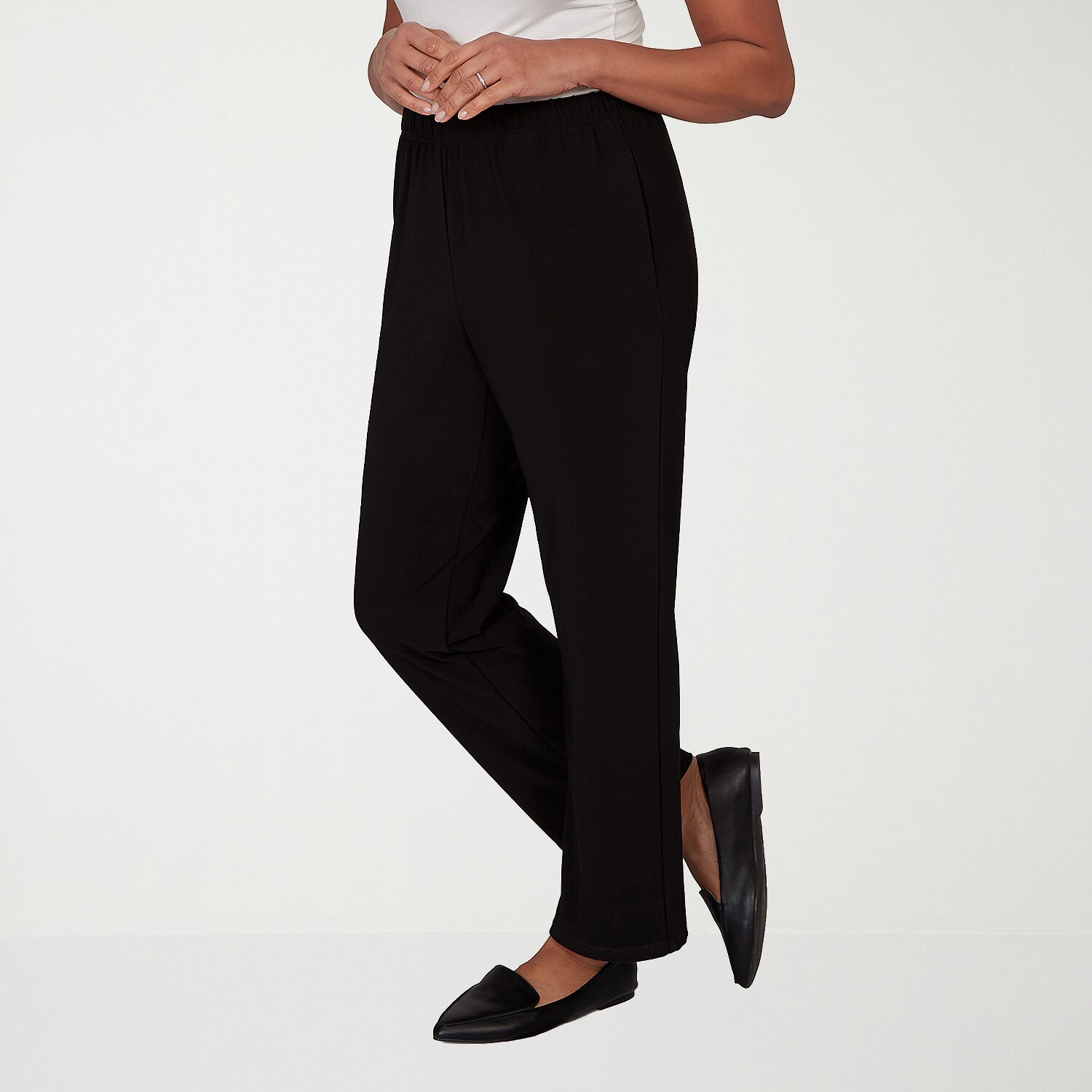 Alfred Dunner Classics Womens Straight Mid Rise Pull-On Pant