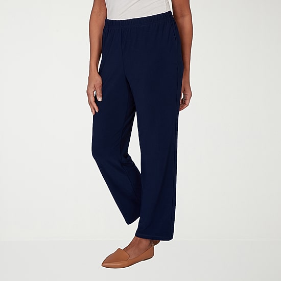 Alfred Dunner Classics Womens Mid Rise Soft Knit Pull-On Pant