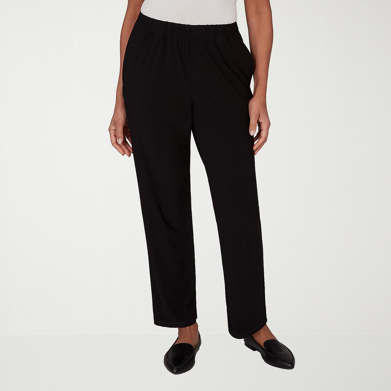 Alfred Dunner Classics Womens Straight Mid Rise Pull-On Pant
