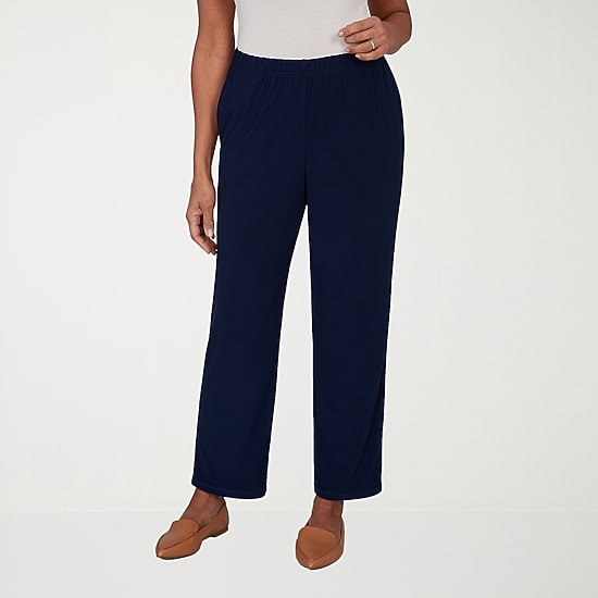 Alfred Dunner Classics Womens Mid Rise Soft Knit Pull-On Pant