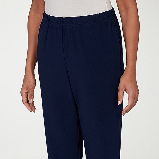 Alfred Dunner Classics Womens Mid Rise Soft Knit Pull-On Pant