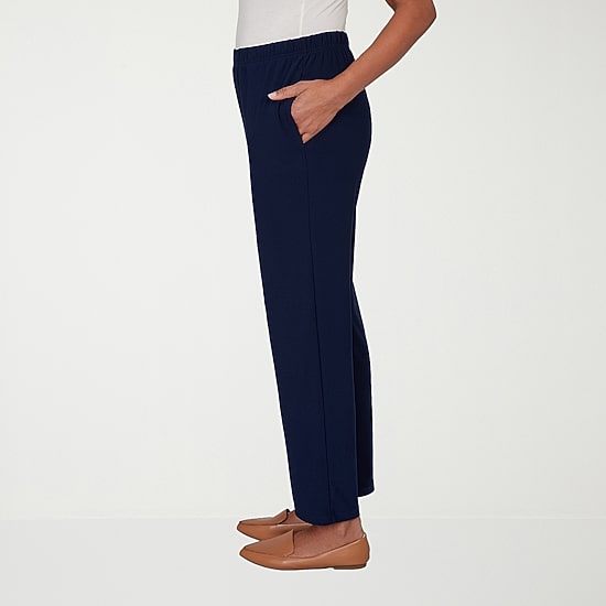 Alfred Dunner Classics Womens Mid Rise Soft Knit Pull-On Pant