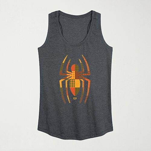 Womens Crew Neck Sleeveless Spiderman Tank Top, Medium, Gray