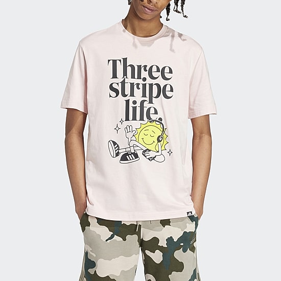 adidas Mens Crew Neck Short Sleeve Regular Fit Graphic T-Shirt
