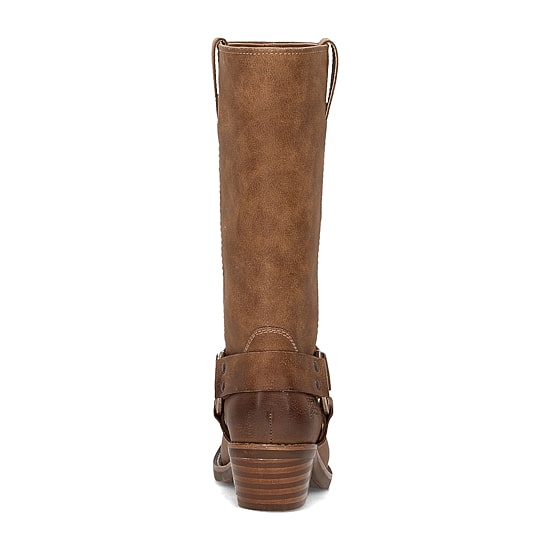 Frye and Co. Womens Lorrie Stacked Heel Motorcycle Boots