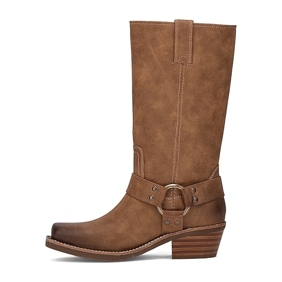 Frye and Co. Womens Lorrie Stacked Heel Motorcycle Boots