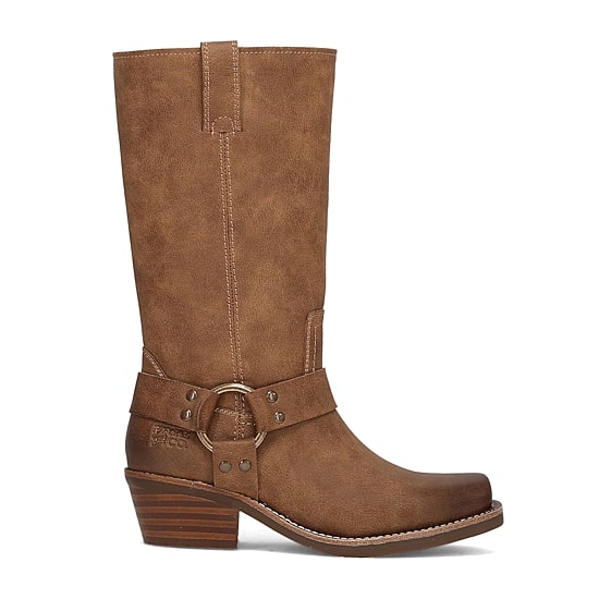 Frye and Co. Womens Lorrie Stacked Heel Motorcycle Boots