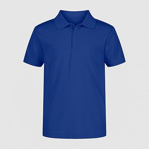 IZOD Performance Mesh Boys Short Sleeve Regular Fit Wrinkle Resistant Moisture Wicking Polo Shirt, Xx-small, Blue