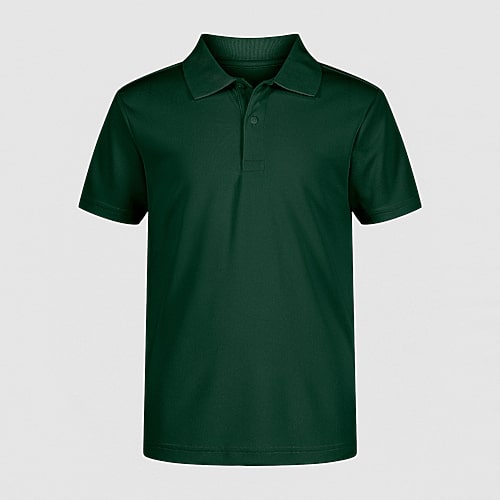 IZOD Performance Mesh Boys Short Sleeve Regular Fit Wrinkle Resistant Moisture Wicking Polo Shirt, Large, Green