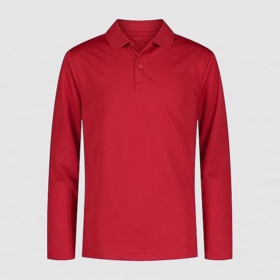 IZOD Little & Big Kid Boys Long Sleeve Regular Fit Wrinkle Resistant Moisture Wicking Polo Shirt