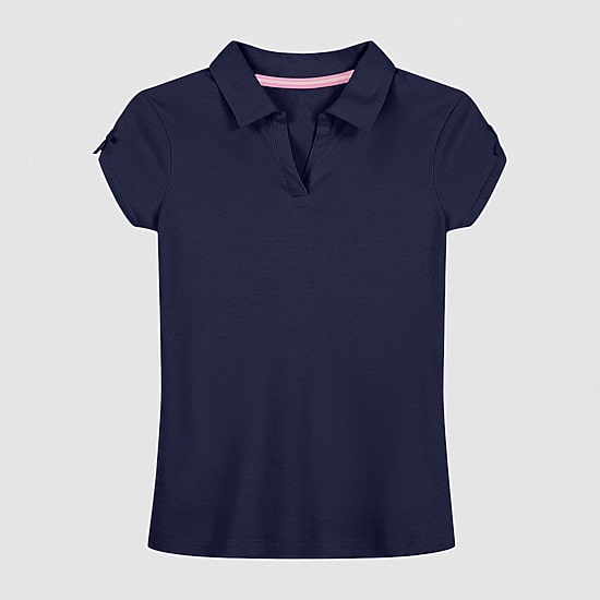 IZOD Little & Big Kid Girls Short Sleeve Regular Fit Stretch Fabric Polo Shirt