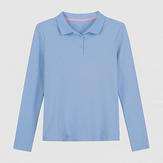 IZOD Little & Big Kid Girls Long Sleeve Regular Fit Stretch Fabric Polo Shirt