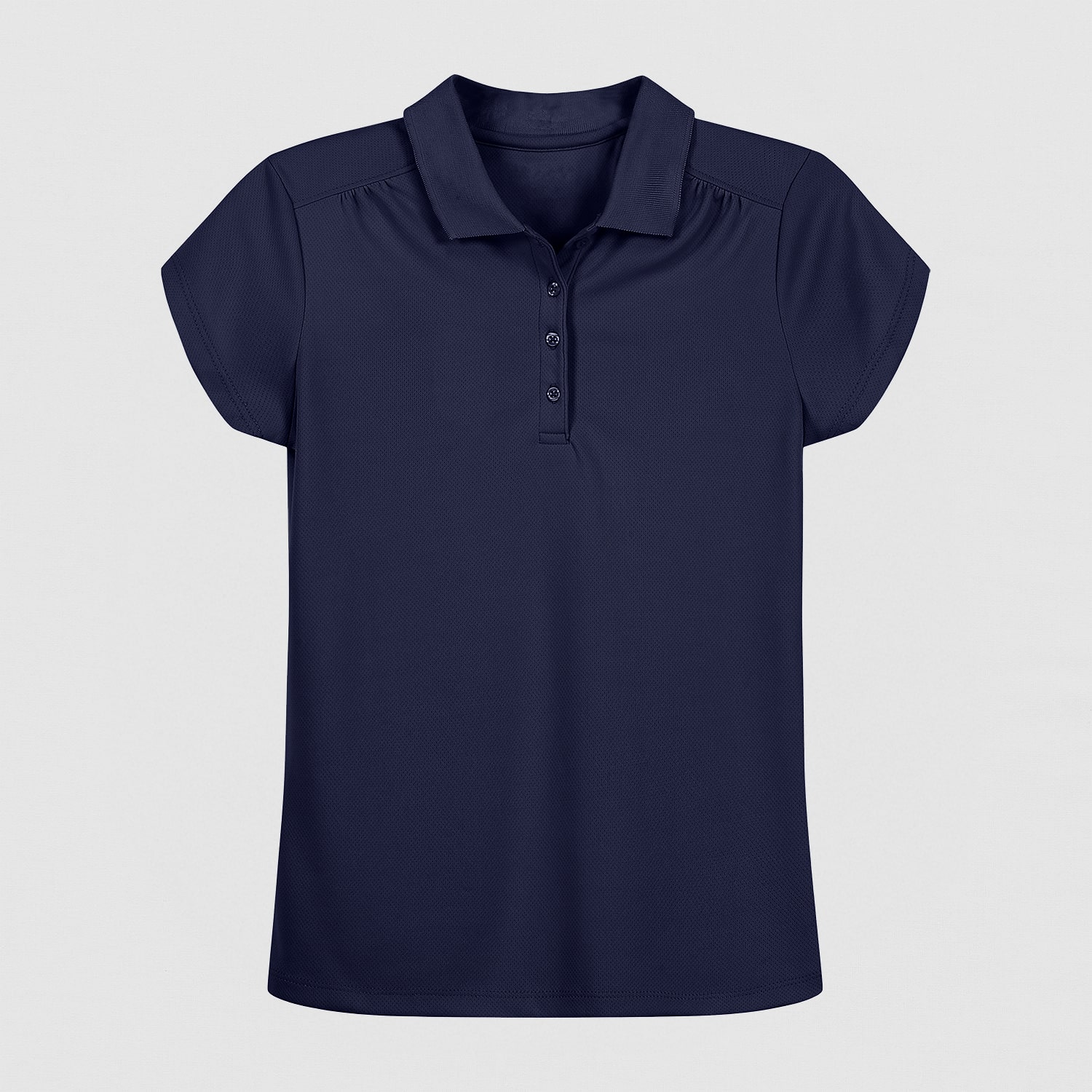 IZOD Performance Mesh Little & Big Kid Girls Short Sleeve Regular Fit Wrinkle Resistant Moisture Wicking Polo Shirt